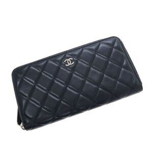Chanel Quilted Round Zip Wallet